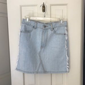 Dr. Denim Denim Skirt with Frayed Sides